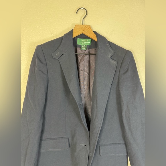 Lauren Ralph Lauren Vintage Regent Navy Blue Wool Blazer Coat size 10P 10 Petite - Picture 8 of 9